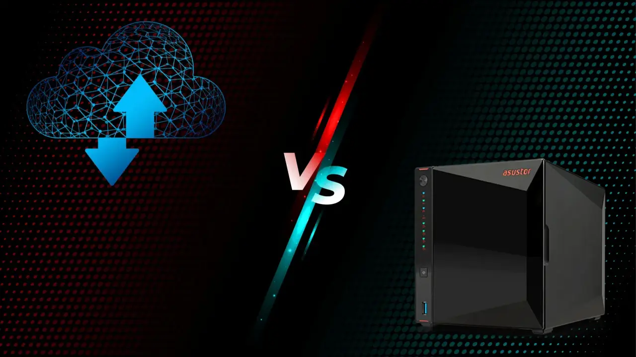 Comparaison entre le stockage cloud et un support de stockage informatique NAS Asustor.