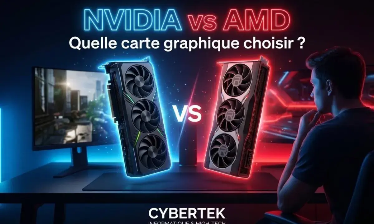 Comparaison NVIDIA vs AMD : quelle carte graphique choisir pour votre PC gamer ? Deux cartes graphiques s'affrontent.
