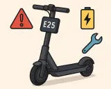 Icône pour réinitialiser trottinette électrique Wispeed : avertissement, batterie, clé à molette.