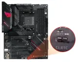 Carte mère ASUS ROG STRIX avec jumpers CLRTC pour réinitialiser le CMOS.