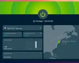 Interface VPN avec un bouton d'alimentation central, indiquant la connexion à New York. Le "kill switch" est activé, protégeant votre connexion.