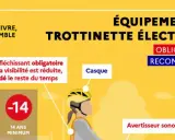 Sécurité routière : le port du casque est recommandé pour les utilisateurs de trottinette électrique, même pour un mineur.