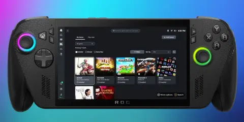 Console portable affichant des jeux, dont certains de Xbox Game Studios, prête pour le jeu sur le pouce.