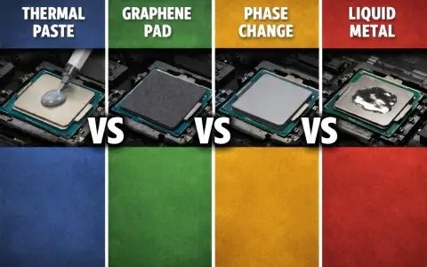 Comparaison de méthodes pour appliquer pâte thermique : seringue, pad graphène, phase change, métal liquide.