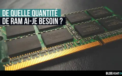 Une barrette de mémoire vive (RAM) avec des puces ELPIDA. Le texte demande "De quelle quantité de RAM ai-je besoin ?".