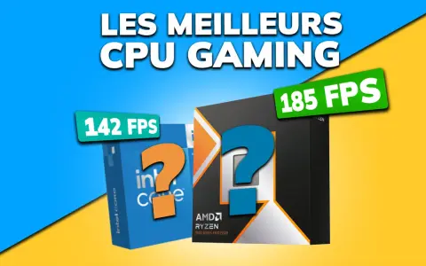 Comparaison de processeurs : Intel Core vs AMD Ryzen. La fréquence processeur impacte les FPS, ici 142 vs 185.