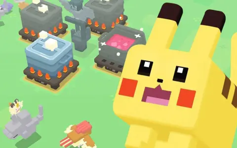 Pikachu et d'autres Pokémon dans un style cubique, rappelant les meilleurs jeux Android.