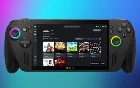 Console portable affichant des jeux, dont certains de Xbox Game Studios, prête pour le jeu sur le pouce.