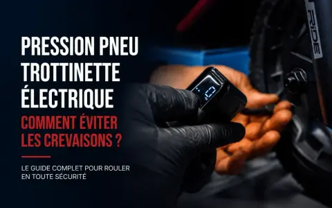 Maintenir la pression pneu trottinette 11 pouces est essentiel pour éviter les crevaisons. Un manomètre numérique vérifie la pression.