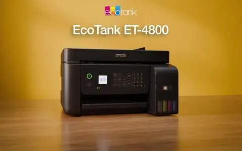 Imprimante Epson EcoTank ET-4800, parfaite pour des impressions de haute qualité avec une résolution de 4800 x 1200.