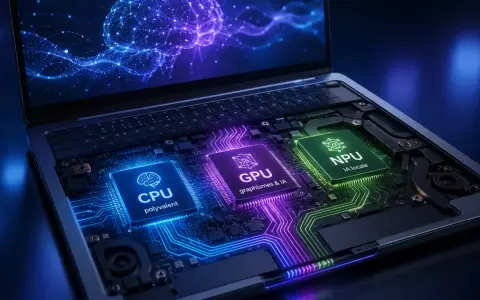 Composants d'un ordinateur portable : CPU, GPU et NPU, le cœur du processeur IA.