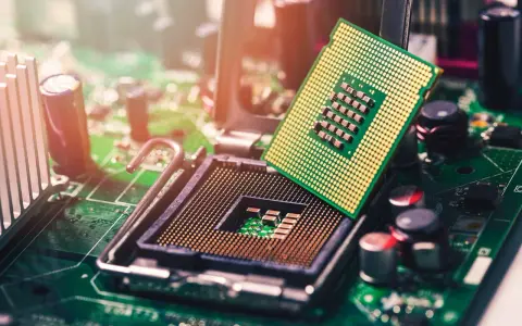 Un processeur de PC portable est prêt à être installé. Le classement des processeurs est essentiel pour choisir le meilleur pour votre machine.