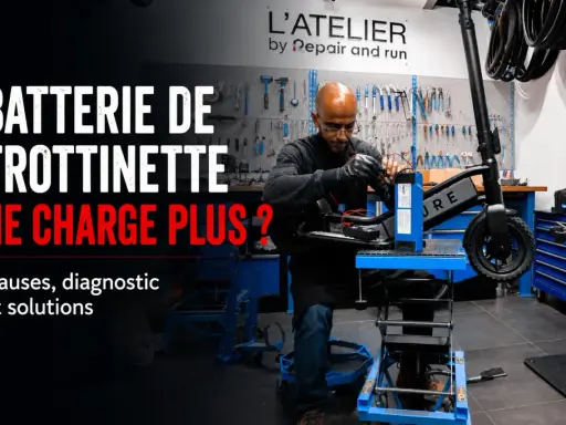 Un technicien répare une batterie de trottinette qui ne charge plus. Diagnostic et solutions pour votre trottinette électrique.