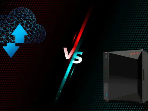 Comparaison entre le stockage cloud et un support de stockage informatique NAS Asustor.
