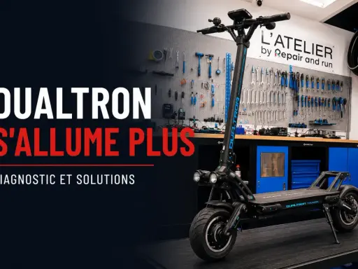 Un trottinette Dualtron Thunder ne s'allume plus. Diagnostic et solutions dans un atelier de réparation.