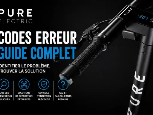 Guide complet des codes erreur trottinette Pure Electric. Identifiez et résolvez les problèmes, y compris l'erreur E07.