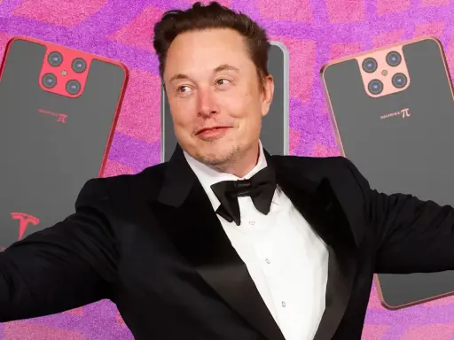 Elon Musk, le visionnaire derrière Tesla, présente le "Model Pi", un smartphone futuriste.