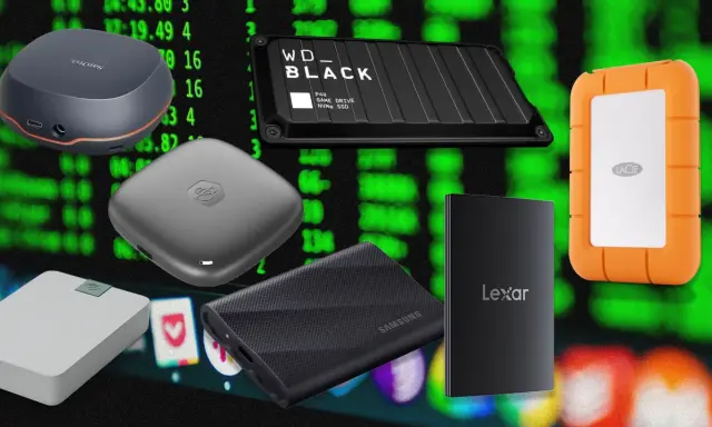 Divers disques durs externes (SanDisk, WD_BLACK, LaCie, Seagate, Samsung, Lexar) pour vous aider à choisir le meilleur.