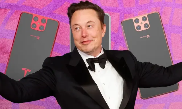 Elon Musk, le visionnaire derrière Tesla, présente le "Model Pi", un smartphone futuriste.