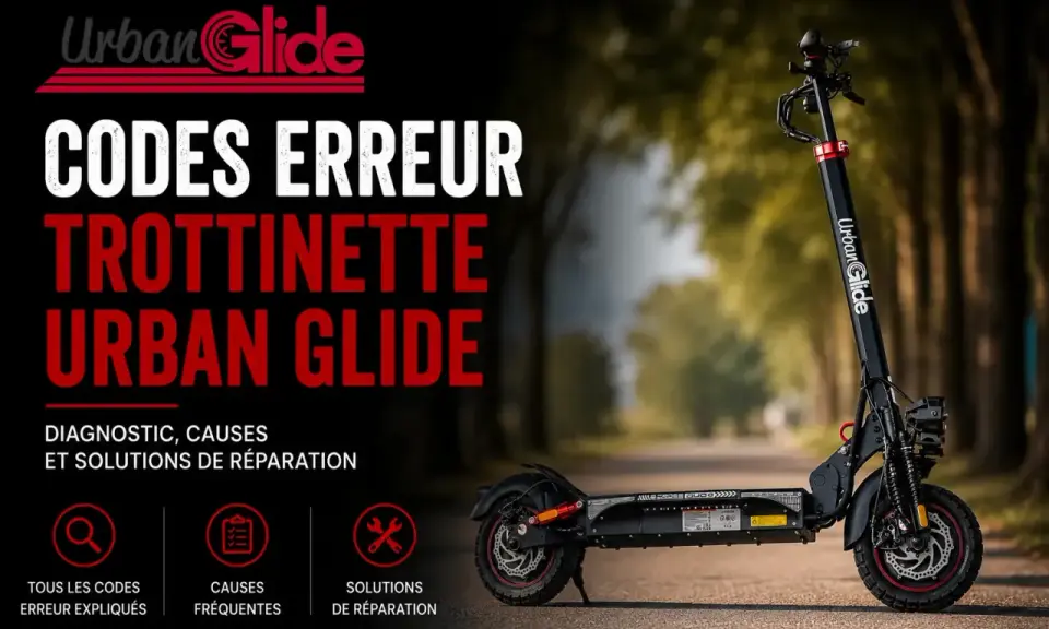 Diagnostic des codes erreur trottinette électrique Urban Glide, avec solutions pour le code erreur e5.