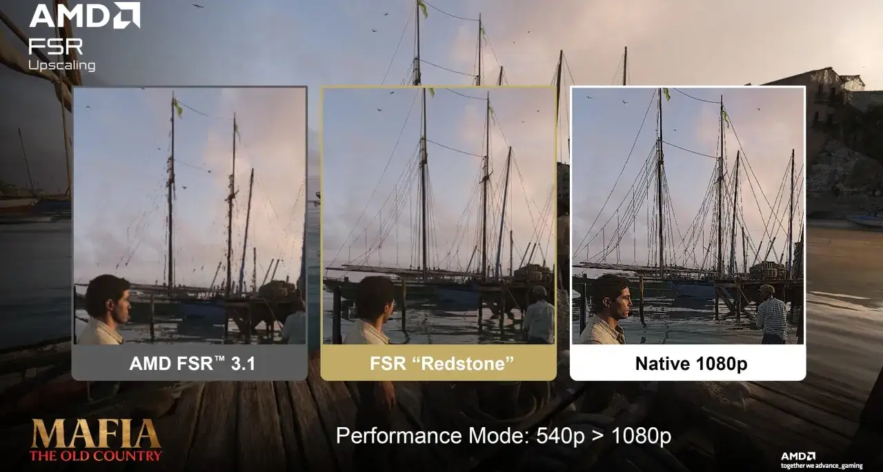 Comparaison de Mafia: The Old Country avec AMD FSR 3.1, FSR 